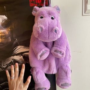 RARE/VINTAGE A&A (AURORA) Purple Hippo Plush Bookbag